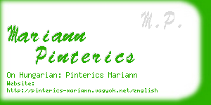 mariann pinterics business card